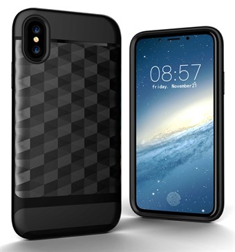 Solid Square Hardcase in TPU-plastic en siliconen voor iPhone X / iPhone Xs - Zwart