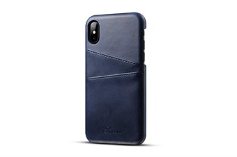 Superior Card Cover in imitatieleer voor iPhone X / iPhone Xs - Donkerblauw