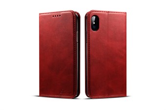 Master in PU-leer met standaardfunctie voor iPhone X / iPhone Xs - Rood