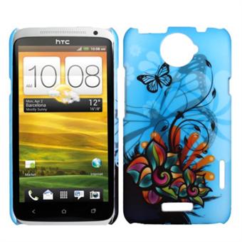 HTC ONE X hoes met blauw motief