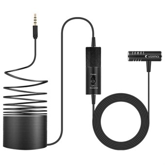 Professionele clip-on microfoon met 6 m kabel voor smartphone en camera