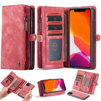 CaseMe Multifunctionele iPhone 11 Pro Max Flip Case in Leer - Rood