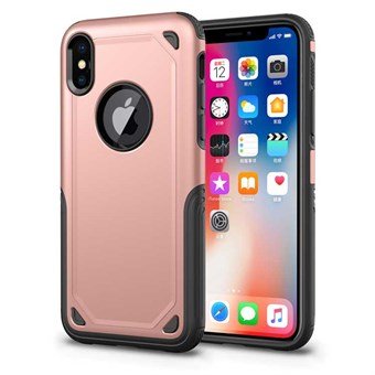 Schokbestendige pantserhoes in TPU en pc voor iPhone XS Max - Rose Gold