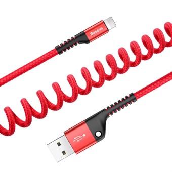 Baseus Twisted Shaped Lightning Kabel 1 Meter - Rood