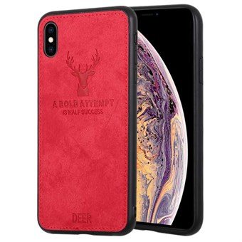 Stijlvolle hoes van PU-leer en TPU voor iPhone XS Max - Rood