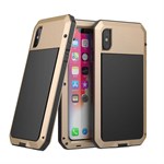 Waterdichte Dubbelzijdige Craftsman Cover iPhone XS Max - Goud