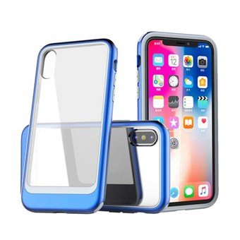 Transparante schokbestendige Cover in PC voor iPhone XS Max - Blauw