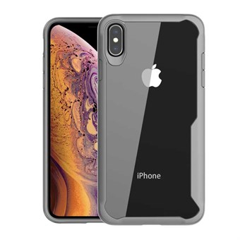 Transparante hoes in pc met schokbestendige randen in TPU voor iPhone XS Max - grijs