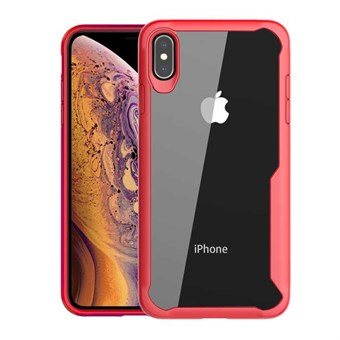 Transparante hoes in pc met schokbestendige randen in TPU voor iPhone XS Max - Rood