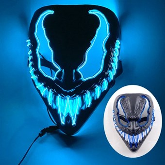 Cosplay Venom-masker met Ingebouwd Neon LED-lichteffect - Nieuw Ontwerp