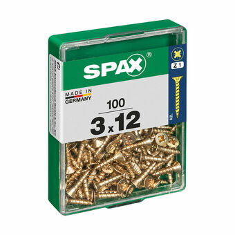 Screw Box SPAX Yellox Hout Platte kop 100 Onderdelen (3 x 12 mm)