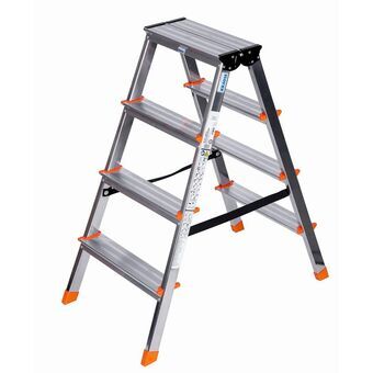 Opvouwbare ladder met 4 tredes Krause 120403 Zilverkleurig Aluminium