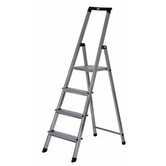 Opvouwbare ladder met 4 tredes Krause 126221 Zilverkleurig Aluminium