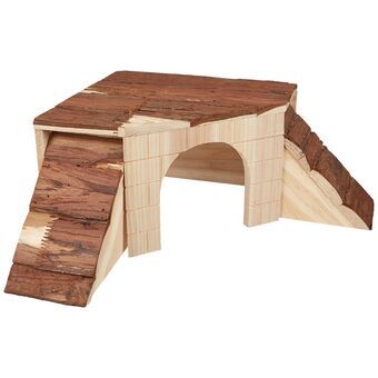 Miniatuurhuis Kerbl Knaagdieren 37 x 37 x 16 cm Bruin Hout