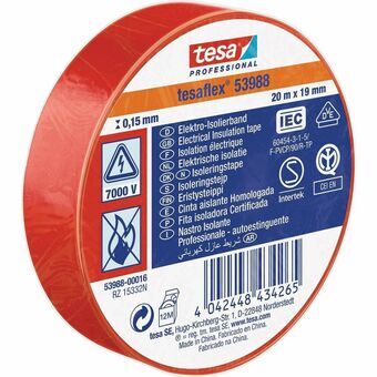 Isolatietape TESA Rood (20 m x 19 mm)