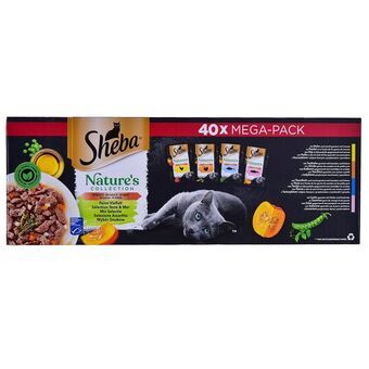 Kattenvoer Sheba Nature\'s Collection Mix Kip Zalm Tonijn Pauw 40 x 85 g