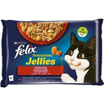 Kattenvoer Purina Felix Sensations Kip Kalfsvlees Wortel Tomaat 4 x 85 g