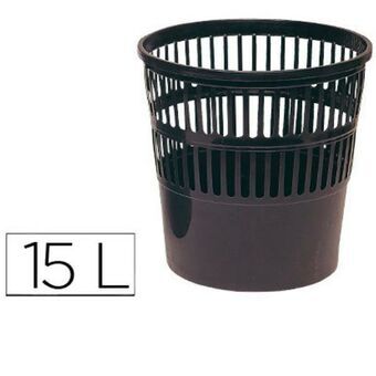 Afvalemmer Q-Connect KF15149 Zwart Plastic 15 L