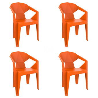 Trädgårdsstol Garbar Delta Oranje Polypropyleen 53 x 80 x 55 cm 53 x 55 x 80 cm 4 Stuks (4 Onderdelen)