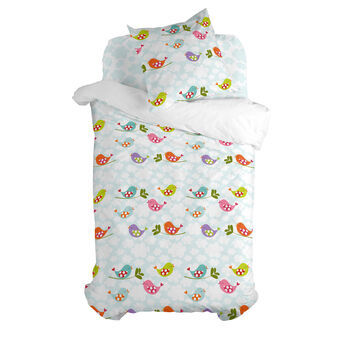 Dekbedovertrek set HappyFriday Mr Fox Little birds Multicolour Bed van 80 2 Onderdelen