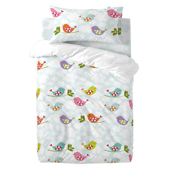 Dekbedovertrek set HappyFriday Mr Fox Little birds Multicolour Wieg voor baby\'s 2 Onderdelen