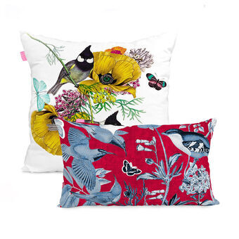 Set van kussenhoesjes HappyFriday Birds of paradise Multicolour 2 Onderdelen