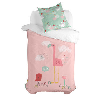 Dekbedovertrek set HappyFriday Moshi Moshi Hola Multicolour Bed van 80 2 Onderdelen