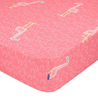 Onderlaken HappyFriday MOSHI MOSHI Multicolour 60 x 120 x 14 cm Roze flamingo