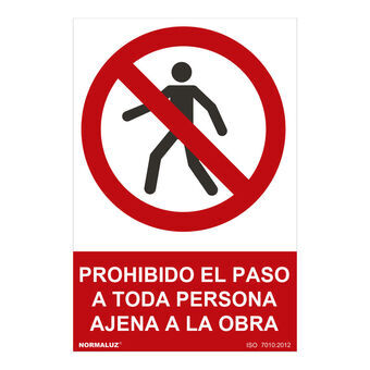 Bord Normaluz prohibido el paso a toda persona ajena a la obra PVC (30 x 40 cm)