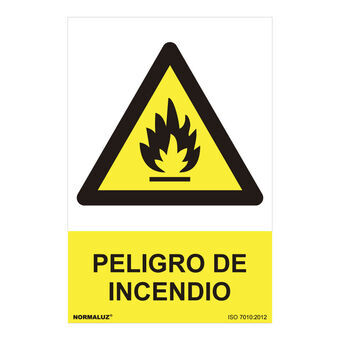 Bord Normaluz Peligro de incendio PVC (30 x 40 cm)