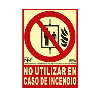 Bord Normaluz No utilizar en caso de incendio PVC (21 x 30 cm)