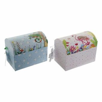 Doos-Juwelenkistje DKD Home Decor Karton Spiegel (16 x 10 x 13 cm) (2 pcs)