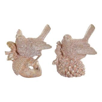 Decoratieve figuren DKD Home Decor Hars Fågel (2 pcs) (11 x 6 x 11 cm)