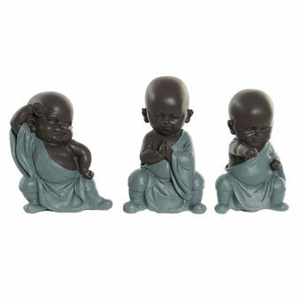 Decoratieve figuren DKD Home Decor Hars Monnik (3 pcs)