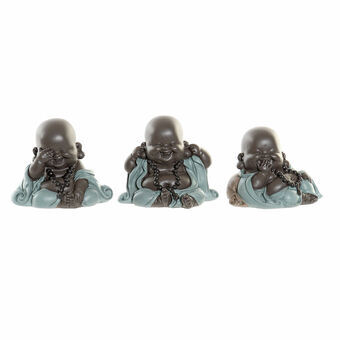 Decoratieve figuren DKD Home Decor Hars Monnik (3 pcs) (10 x 7.5 x 8.5 cm)