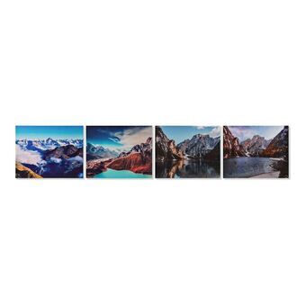 Schilderij DKD Home Decor Landscape Berg (50 x 1,8 x 40 cm) (4 Stuks)