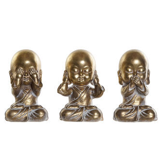 Decoratiefiguur DKD Home Decor Resin Oriental Monk (3 stuks)