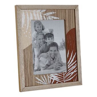 Fotolijsten DKD Home Decor S3015167 Natuurlijk Terra cotta Hout MDF Boho Blad van een plant (21 x 26,5 x 1,8 cm)