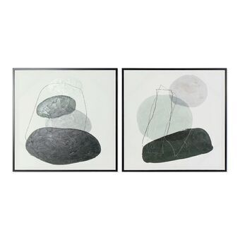 Schilderij DKD Home Decor Stones Abstract (57 x 3 x 57 cm) (2 Stuks)