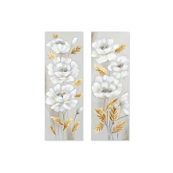 Schilderij DKD Home Decor Cvetlice (2 stuks) (40 x 3 x 120 cm)