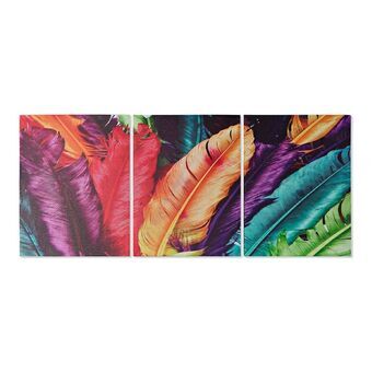 Schilderij DKD Home Decor S3013634 Canvas Veren (30 x 1,8 x 40 cm)