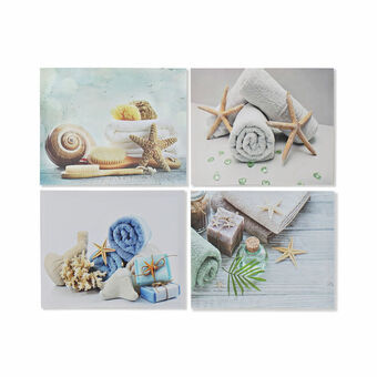 Schilderij DKD Home Decor Mediterrane Spa (50 x 1,8 x 40 cm) (4 Stuks)