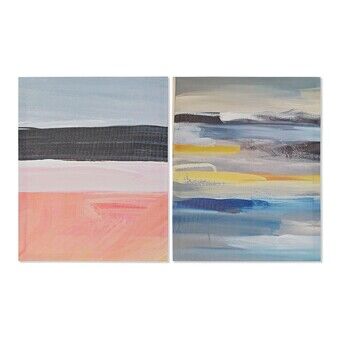 Schilderij DKD Home Decor Lijnen Canvas Abstract (2 stuks) (40 x 1.8 x 50 cm)