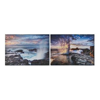 Schilderij DKD Home Decor Sea Canvas Zee en oceaan (70 x 1,8 x 50 cm) (2 Stuks)