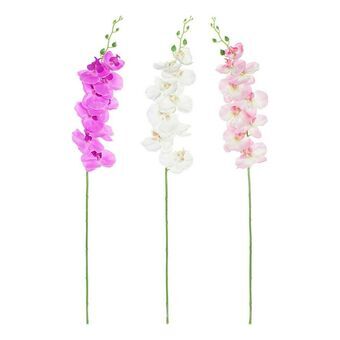 Decoratieve Bloemen DKD Home Decor Wit Roze Polyester Plastic Lila (3 pcs) (14 x 7 x 91 cm)