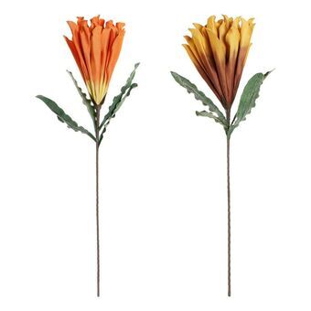 Decoratieve Bloemen DKD Home Decor Geel Oranje EVA (Ethyleenvinylacetaat) (2 pcs)