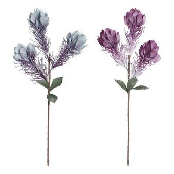 Decoratieve Bloemen DKD Home Decor Blauw EVA (Ethyleenvinylacetaat) Lila (2 pcs) (20 x 20 x 83 cm)