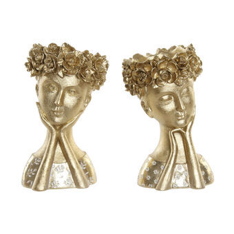 Decoratiefiguur DKD Home Decor Resin Dames (2 stuks) (16.5 x 15 x 25.5 cm)