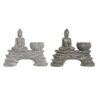 Decoratiefiguur DKD Home Decor Hars Oosterse Boeddha (2 stuks)