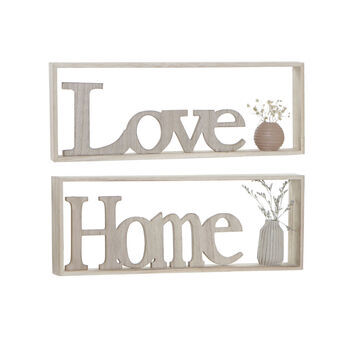 Decoratieve figuren DKD Home Decor Natuurlijk MDF (40 x 4,5 x 15 cm) (2 Stuks)